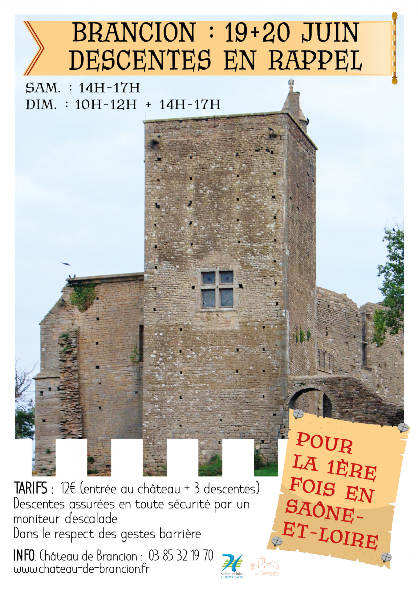 19 et 20 JUIN : descentes du donjon en rappel