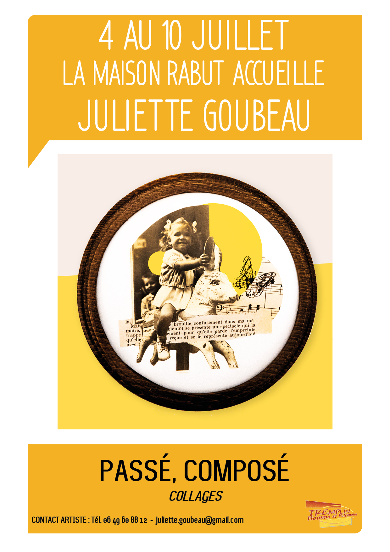 Exposition d'art à Brancion : collages
